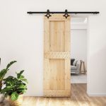 Ușă glisantă cu set de feronerie 70x210 cm, lemn masiv de pin GartenMobel Dekor