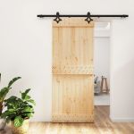 Ușă glisantă cu set de feronerie 85x210 cm, lemn masiv de pin GartenMobel Dekor