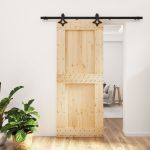 Ușă glisantă cu set de feronerie 85x210 cm, lemn masiv de pin GartenMobel Dekor