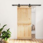 Ușă glisantă cu set feronerie, 90x210 cm, lemn masiv de pin GartenMobel Dekor