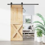 Ușă glisantă cu set de feronerie 70x210 cm, lemn masiv de pin GartenMobel Dekor