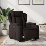 Fotoliu rabatabil electric, maro închis, material textil GartenMobel Dekor