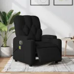 Fotoliu electric de masaj rabatabil, negru, textil GartenMobel Dekor