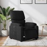 Fotoliu rabatabil electric, negru, material textil GartenMobel Dekor