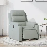 Fotoliu rabatabil electric, gri deschis, catifea GartenMobel Dekor