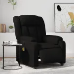 Fotoliu electric de masaj rabatabil, negru, piele ecologică GartenMobel Dekor