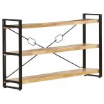 Bibliotecă cu 3 niveluri, 140x30x80 cm, lemn masiv de mango GartenMobel Dekor