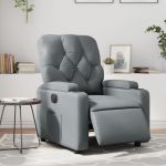 Fotoliu rabatabil electric, gri, piele ecologică GartenMobel Dekor