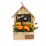 Aranjament Din Lemn Cu Flori, Portocaliu, Plastic, 29Cm ComfortTravel Luggage