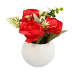 Vaza Rotunda Cu Flori, Rosu, Plastic, 17Cm ComfortTravel Luggage