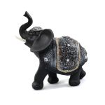 Statueta Black Elephant Silver din rasina, Negru, 14cm ComfortTravel Luggage