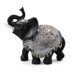 Statueta Lucky Black Elephant din rasina, Negru, 13cm ComfortTravel Luggage
