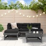 Set mobilier relaxare de grădină 5 piese gri lemn masiv de pin GartenMobel Dekor