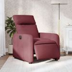 Fotoliu rabatabil electric, roșu vin, material textil GartenMobel Dekor
