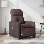 Fotoliu electric de masaj rabatabil, maro închis, textil GartenMobel Dekor