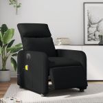 Fotoliu electric de masaj rabatabil, negru, piele ecologică GartenMobel Dekor