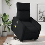 Fotoliu electric masaj rabatabil cu ridicare, negru GartenMobel Dekor