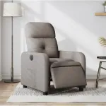 Fotoliu rabatabil electric, gri taupe, material textil GartenMobel Dekor