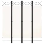 Paravan de cameră cu 4 panouri, alb crem, 160x180cm GartenMobel Dekor