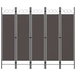 Paravan de cameră cu 5 panouri, antracit, 200 x 180 cm GartenMobel Dekor