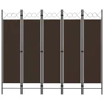 Paravan de cameră cu 5 panouri, maro, 200 x 180 cm GartenMobel Dekor