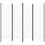 Paravan de cameră cu 4 panouri, alb crem, 200 x 180 cm  GartenMobel Dekor