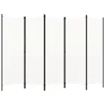 Paravan de cameră cu 5 panouri, alb crem, 250 x 180 cm GartenMobel Dekor