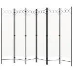 Paravan de cameră cu 6 panouri, alb crem, 240 x 180 cm GartenMobel Dekor