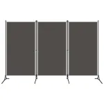 Paravan de cameră cu 3 panouri, antracit, 260 x 180 cm, textil GartenMobel Dekor