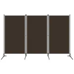 Paravan de cameră cu 3 panouri, maro, 260 x 180 cm, textil GartenMobel Dekor