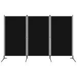 Paravan de cameră cu 3 panouri, negru, 260 x 180 cm, textil GartenMobel Dekor