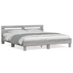 Cadru de pat cu tăblie gri sonoma 180x200 cm lemn prelucrat GartenMobel Dekor
