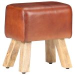 Bancă Bok gimnastică maro 38 cm piele naturală/lemn masiv mango GartenMobel Dekor