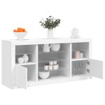 Servantă cu lumini LED, alb, 142,5x37x67 cm GartenMobel Dekor