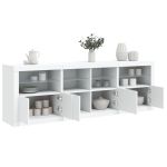 Servantă cu lumini LED, alb, 202x37x67 cm GartenMobel Dekor