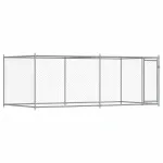 Cușcă pentru câini cu ușă, gri, 4x2x1,5 m, oțel galvanizat GartenMobel Dekor