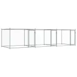 Cușcă pentru câini cu uși, gri, 6x2x1,5 m, oțel galvanizat GartenMobel Dekor