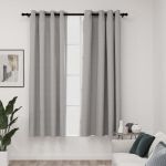 Draperii opace, aspect in, cu ocheți, 2 buc., gri, 140x175 cm GartenMobel Dekor