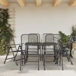 Set de masă pentru grădină, 7 piese, plasă metalică antracit GartenMobel Dekor