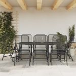 Set de masă pentru grădină, 9 piese, plasă metalică antracit GartenMobel Dekor