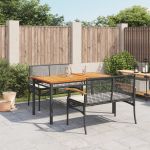 Set mobilier de grădină cu perne, 3 piese, negru, poliratan GartenMobel Dekor