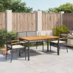 Set mobilier de grădină cu perne, 4 piese, negru, poliratan GartenMobel Dekor