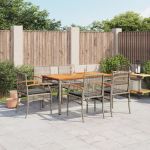 Set mobilier de grădină cu perne, 7 piese, gri, poliratan GartenMobel Dekor