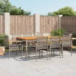 Set mobilier grădină cu perne, 9 piese, gri, poliratan GartenMobel Dekor