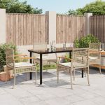 Set mobilier de grădină cu perne, 5 piese, bej, poliratan GartenMobel Dekor