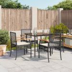 Set mobilier de grădină cu perne, 5 piese, negru, poliratan GartenMobel Dekor