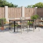 Set mobilier de grădină cu perne, 7 piese, gri, poliratan GartenMobel Dekor