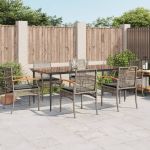 Set mobilier de grădină cu perne, 7 piese, gri, poliratan GartenMobel Dekor