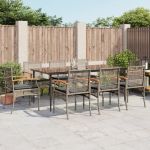 Set mobilier grădină cu perne, 9 piese, gri, poliratan GartenMobel Dekor