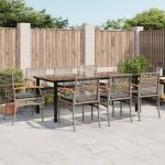Set mobilier grădină cu perne, 9 piese, gri, poliratan GartenMobel Dekor
